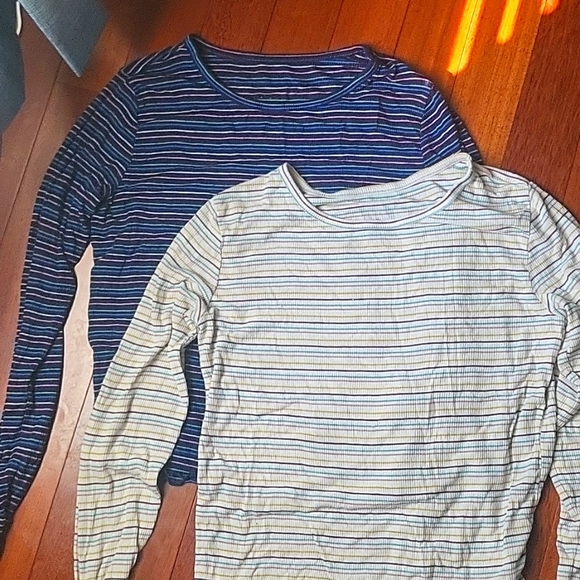Kohls Brand So Striped Long Sleeves Baby Tees with Lettuce Trim - Picture 2 of 11